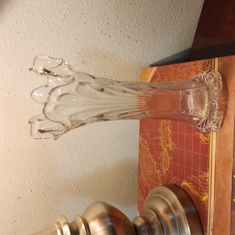 Vintage Swung Clear Glass Vase